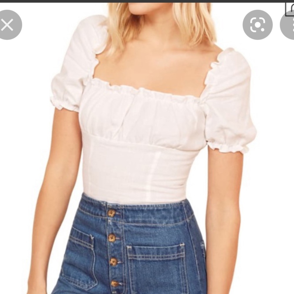 Reformation Salina top size 0 white